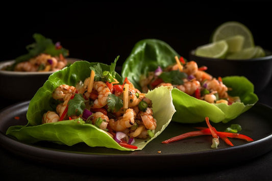 Garnelensalat -Wickel mit pikantem Limettendressing