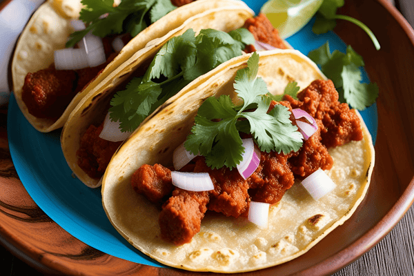 Würzige Chorizo ​​-Straße Tacos mit frischem Koriander und Limette