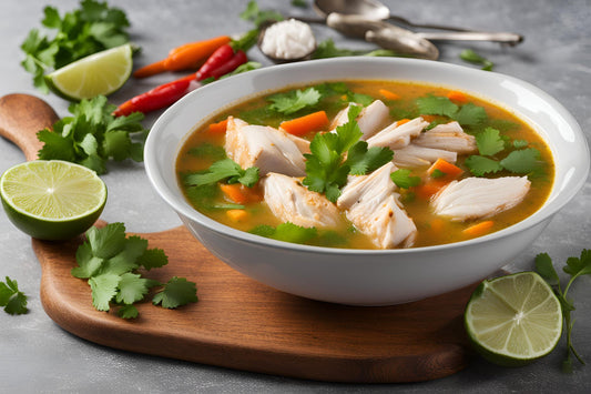 Caldo de Pollo oder herzhafte Hühnersuppe mit Gemüse