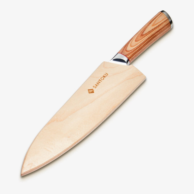 Haruta 8 Zoll VG10 japanisches Gyuto-Kochmesser aus Damaststahl mit Holzgriff und Scheide