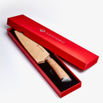 Haruta 7 Zoll VG10 Nakiri-Messer aus japanischem Damaststahl mit Holzgriff und Scheide