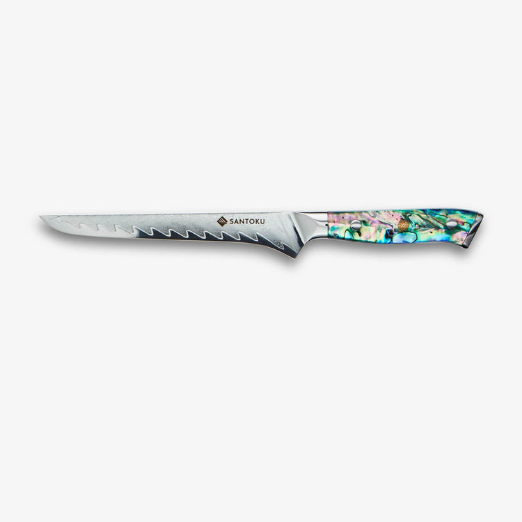 Chikashi Damaststahl-Messerset mit Abalone-Griff