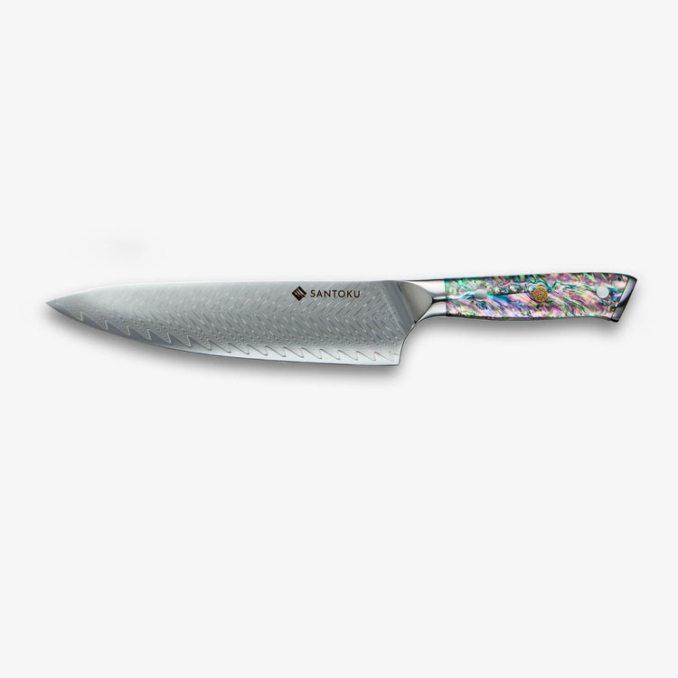 Chikashi Damaststahl-Messerset mit Abalone-Griff