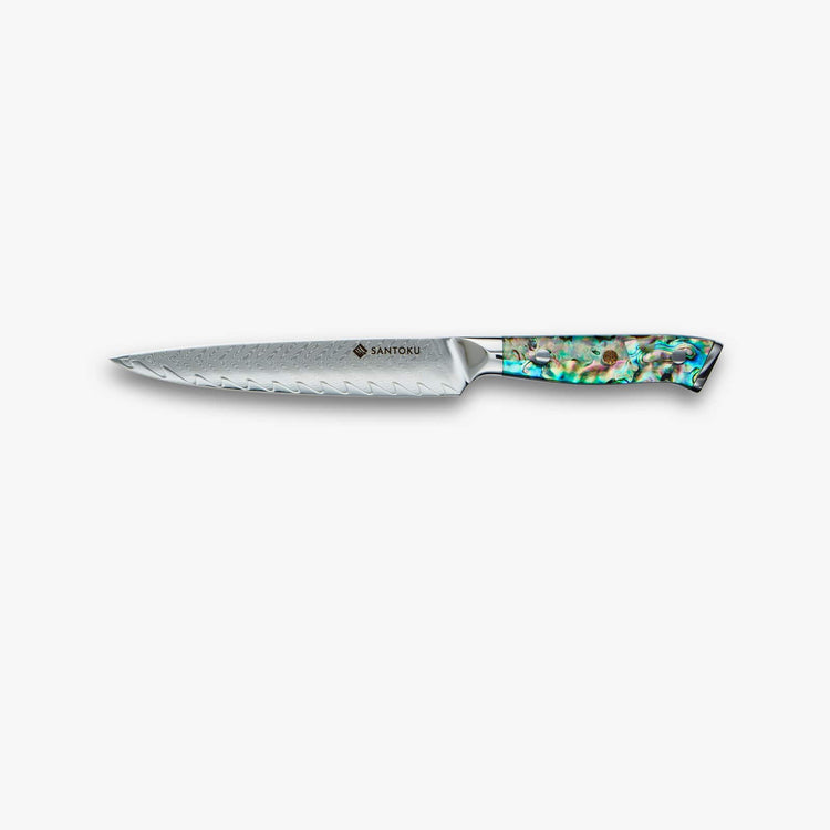 Chikashi Damaststahl-Messerset mit Abalone-Griff