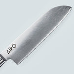 Aiko-Messer aus rotem Damaststahl mit farbigem rotem Harzgriff
