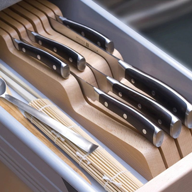 Küchenmesserschublade | Tabletop -Holzorganisator